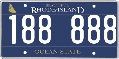 RI license plate 188888