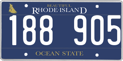RI license plate 188905