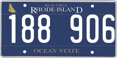 RI license plate 188906