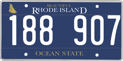 RI license plate 188907
