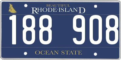RI license plate 188908