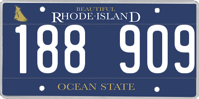 RI license plate 188909