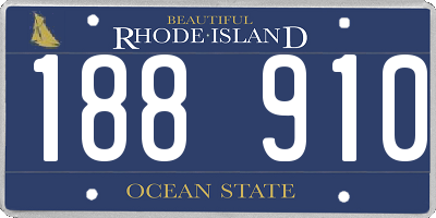 RI license plate 188910