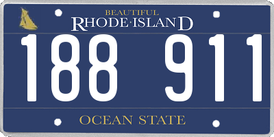 RI license plate 188911