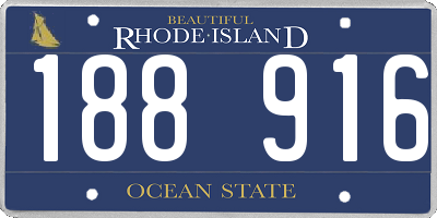 RI license plate 188916