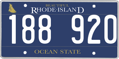 RI license plate 188920