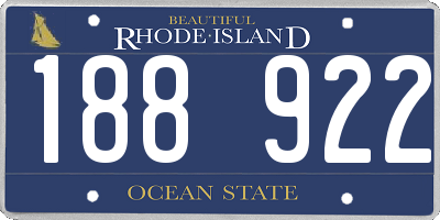 RI license plate 188922