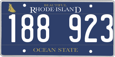 RI license plate 188923