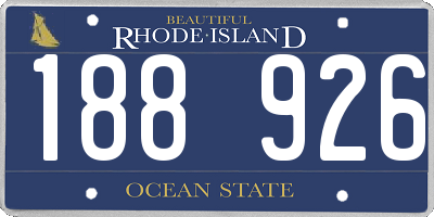 RI license plate 188926