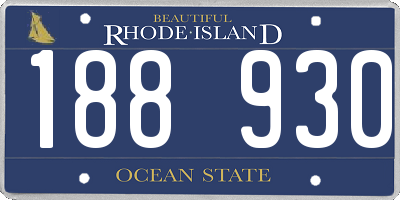 RI license plate 188930