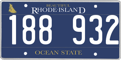 RI license plate 188932