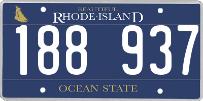 RI license plate 188937