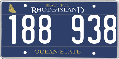 RI license plate 188938