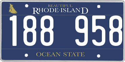 RI license plate 188958