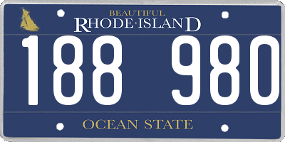 RI license plate 188980