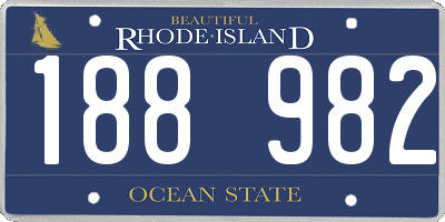 RI license plate 188982