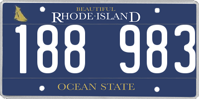RI license plate 188983