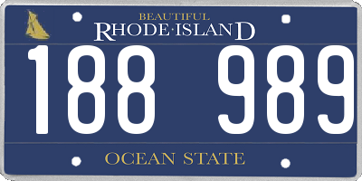 RI license plate 188989
