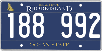 RI license plate 188992