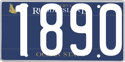 RI license plate 1890