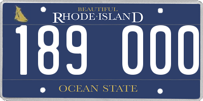 RI license plate 189000