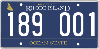 RI license plate 189001