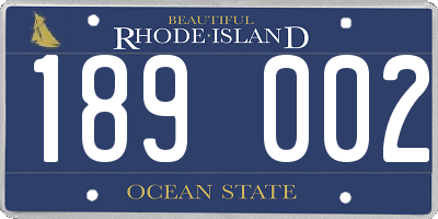 RI license plate 189002