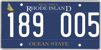 RI license plate 189005