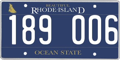 RI license plate 189006