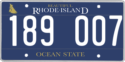 RI license plate 189007