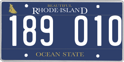RI license plate 189010