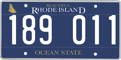 RI license plate 189011