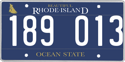 RI license plate 189013