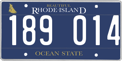 RI license plate 189014