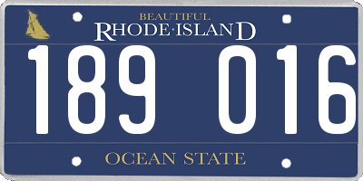RI license plate 189016