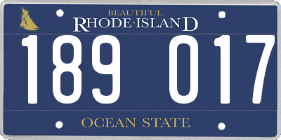 RI license plate 189017