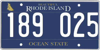 RI license plate 189025