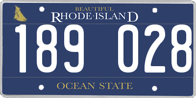 RI license plate 189028