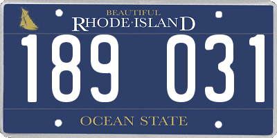 RI license plate 189031