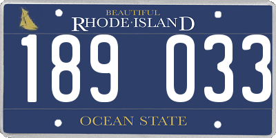 RI license plate 189033
