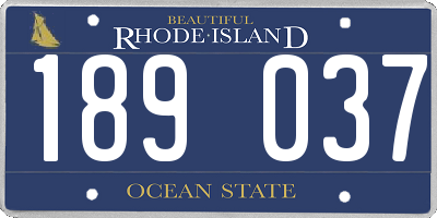 RI license plate 189037