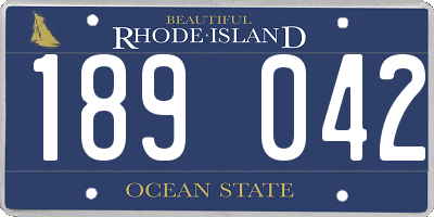 RI license plate 189042