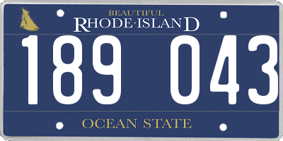 RI license plate 189043