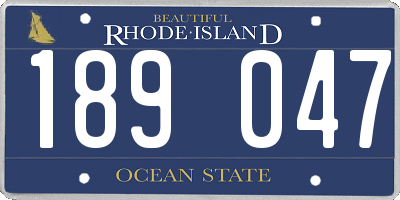 RI license plate 189047