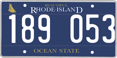 RI license plate 189053