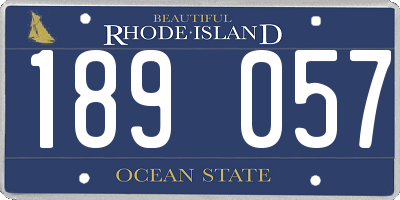RI license plate 189057