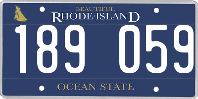 RI license plate 189059