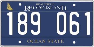 RI license plate 189061