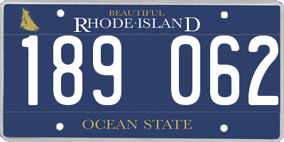 RI license plate 189062