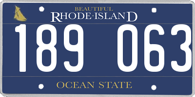 RI license plate 189063